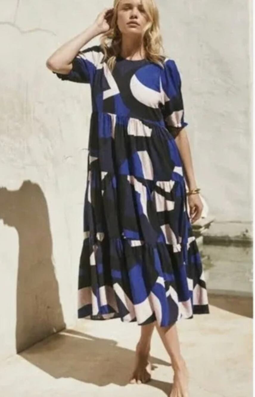 Mister Zimi Lottie Midi Dress in Agave Geometric Womens Size 10